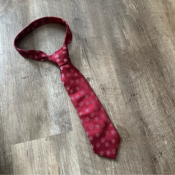 The Men's Store Bloomingdale's Floral  Medallion Grid Classic Tie - silk 100% - Picture 4 of 8